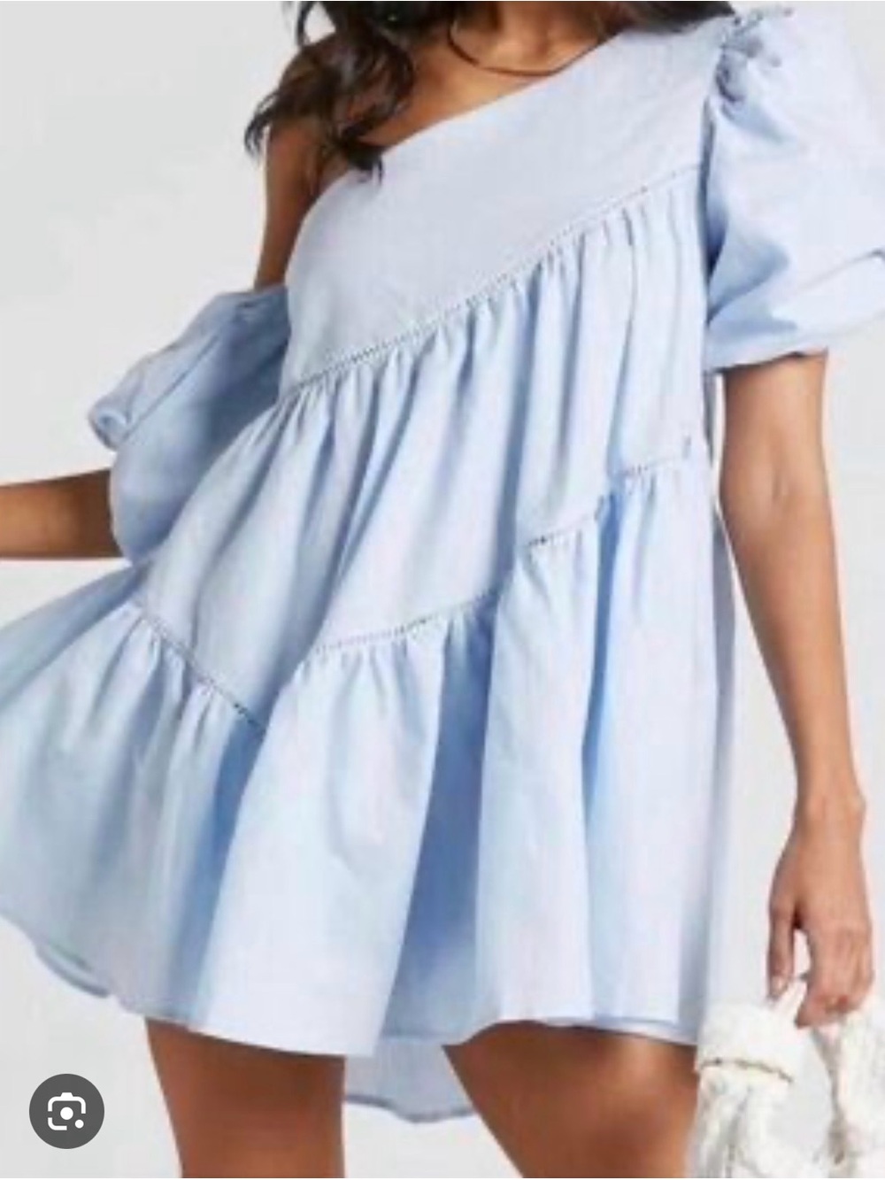 Altar’d State drop shoulder, puffed sleeve dress, size S, light blue
